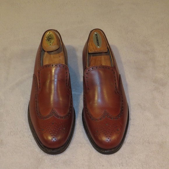 Peal & Co x Crockett & Jones Raywood Brown Leather Brogue Loafer 7D NWB $700 main image 9